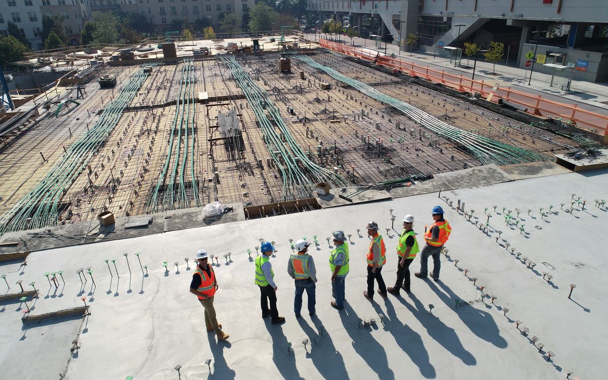 Estructura de hormigón armado en ejecución en una obra de Mallorca